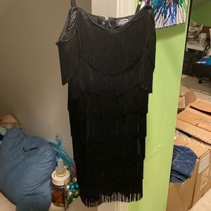 Black fringe dress